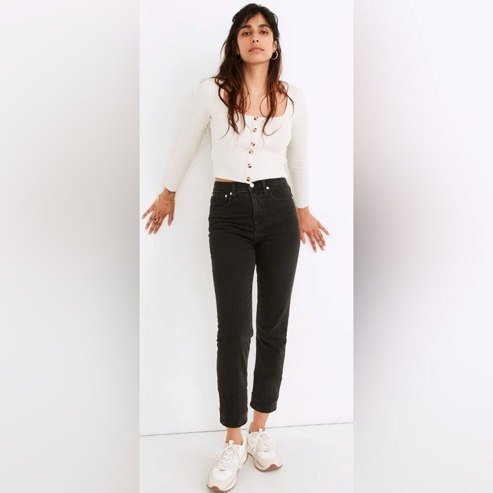 Madewell Women's Classic Straight Jean Size 27 Black Cotton Fall Winter